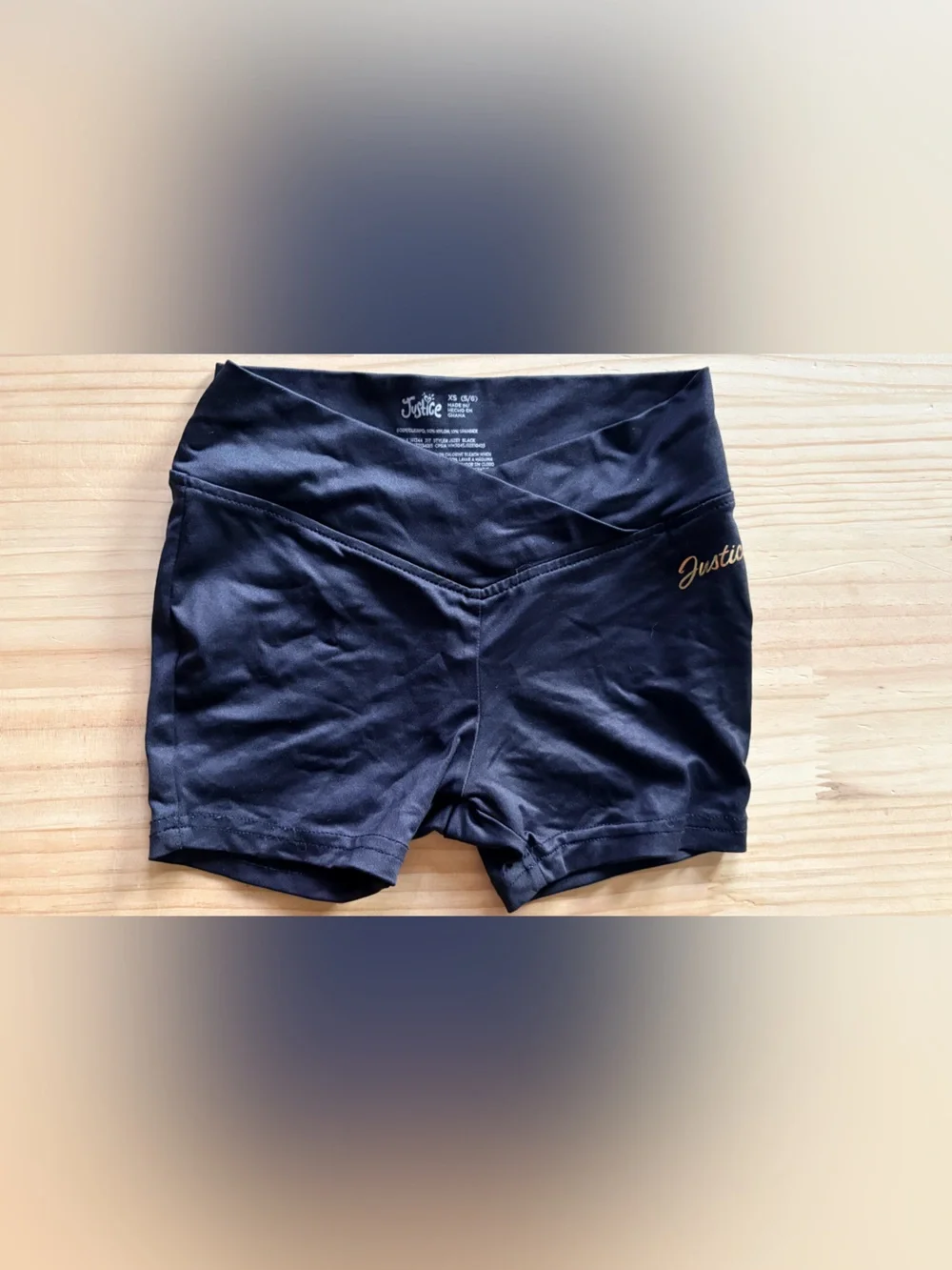 Justice Black Logo Dance Shorts